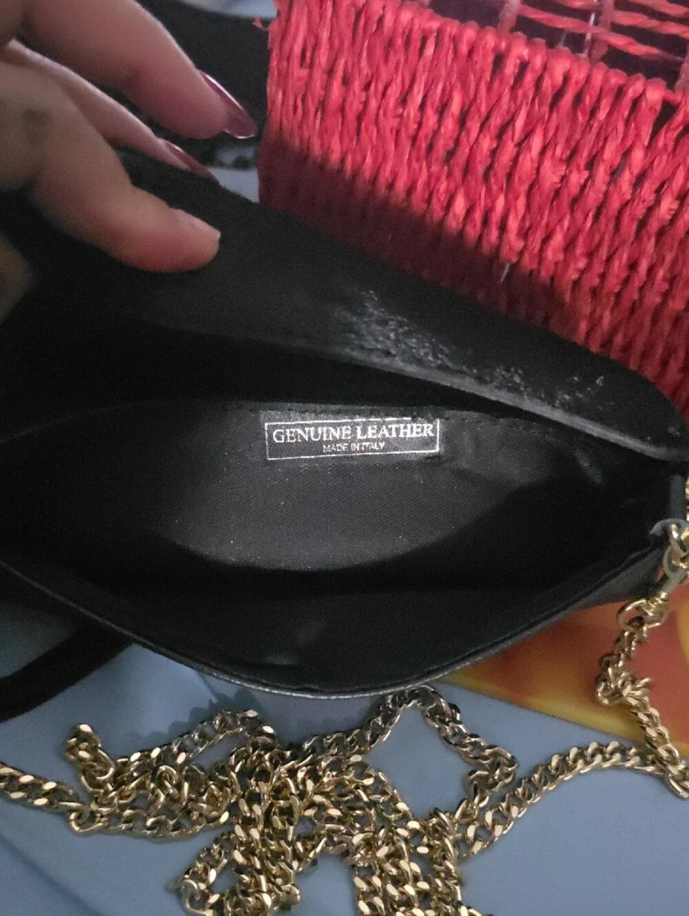 Vintage italian leather stylish black